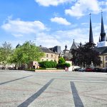 Place Guillaume II Panoramic shot of Place Guillaume II (Wilhelmsplatz) is town square in Luxembourg City